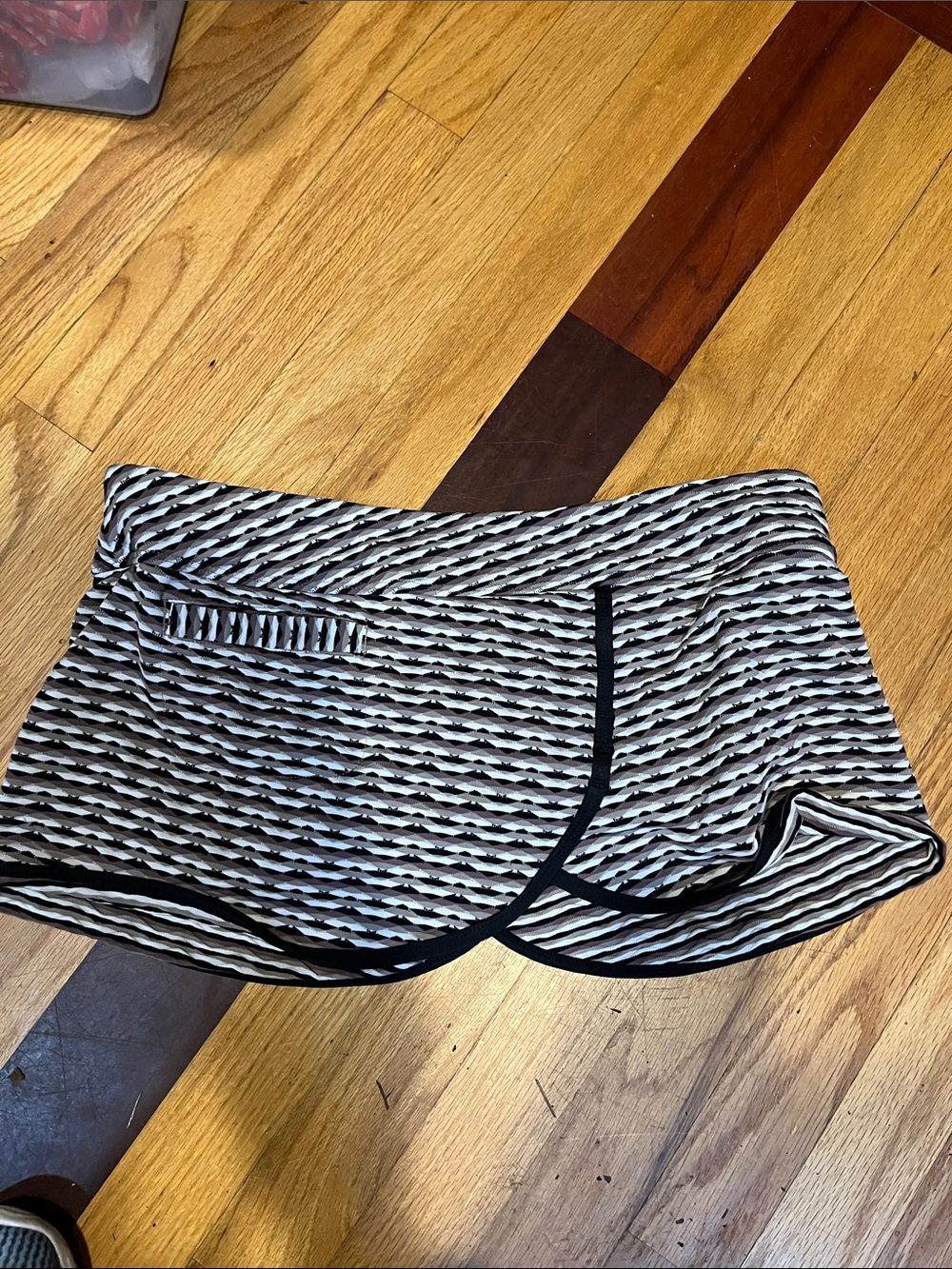 Women's Black & White Patterned Wrap Shorts